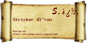 Stricker Áron névjegykártya